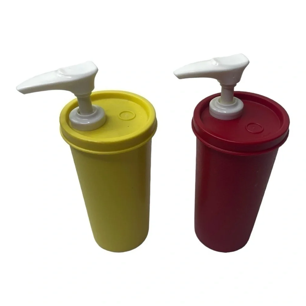 Vintage Tupperware Ketchup & Mustard Condiment Dispensers